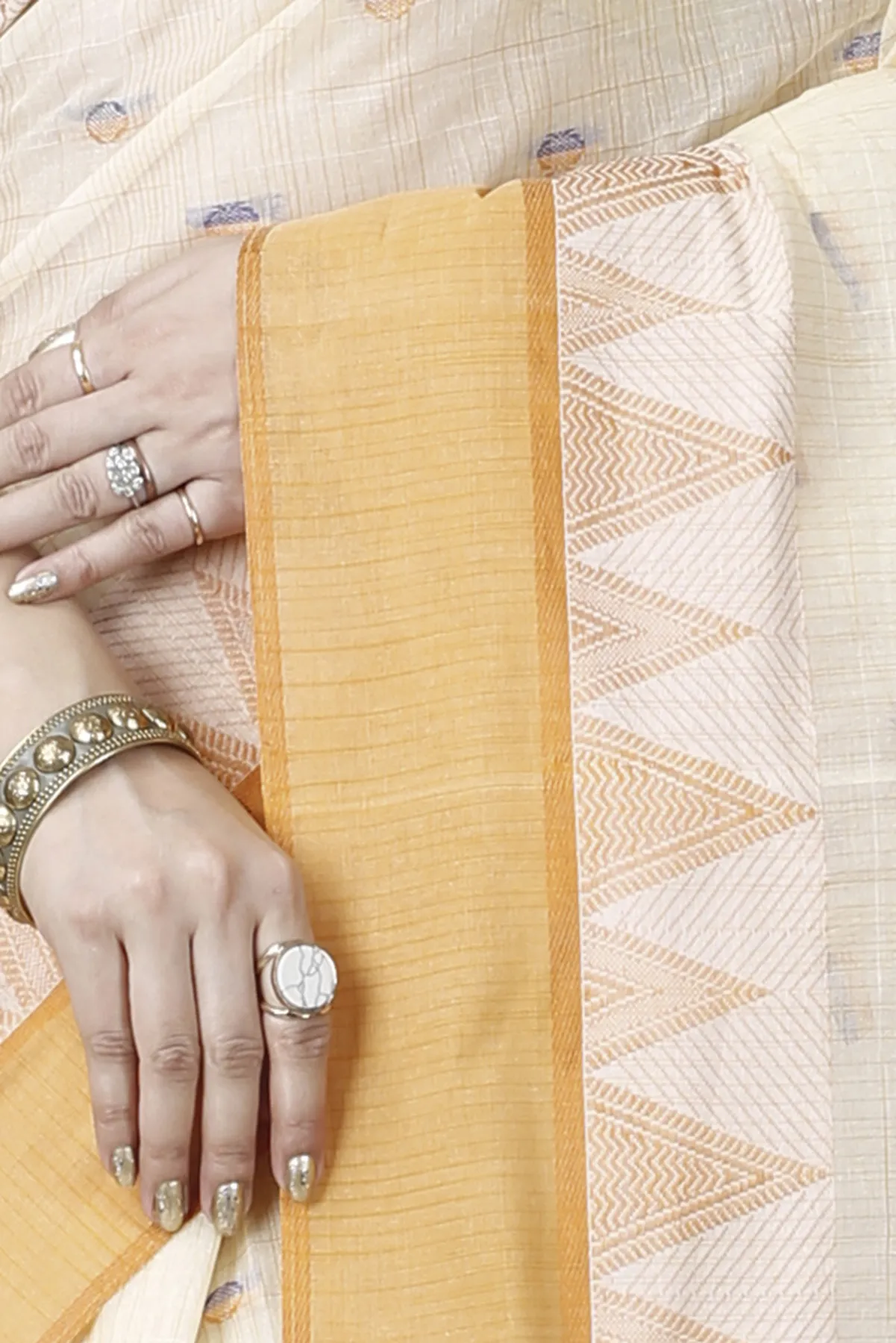 DipDiya Pure Cotton Yellow Ishvari Timeless Bengal Tant Sarees
