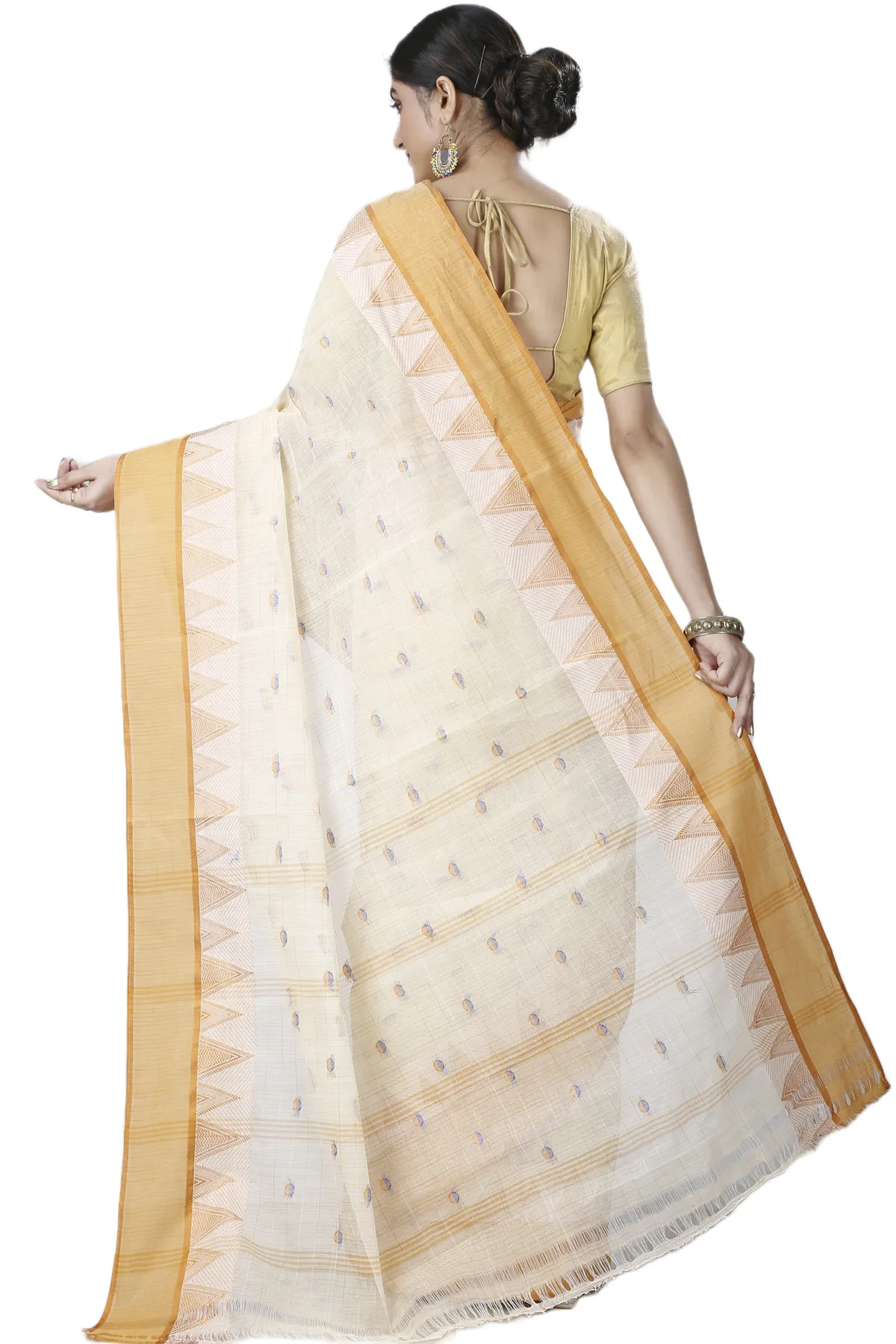 DipDiya Pure Cotton Yellow Ishvari Timeless Bengal Tant Sarees