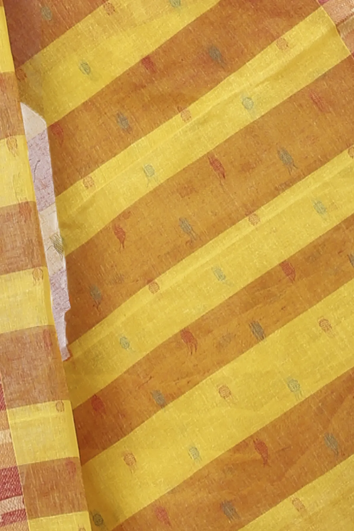 DipDiya Pure Cotton Yellow Jamuna Masterfully Woven Tant Sarees