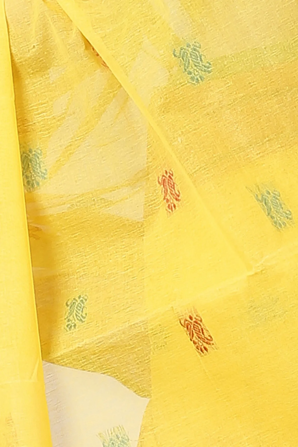 DipDiya Pure Cotton Yellow Manjuri Handloom Heritage Tant Sarees