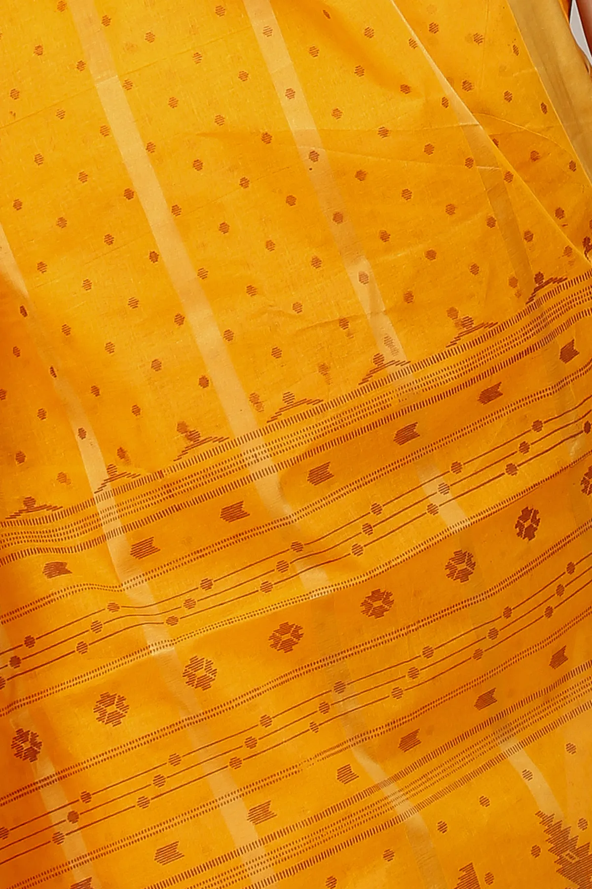 DipDiya Pure Cotton Yellow Mera Elegance in Every Weave Tant Sarees