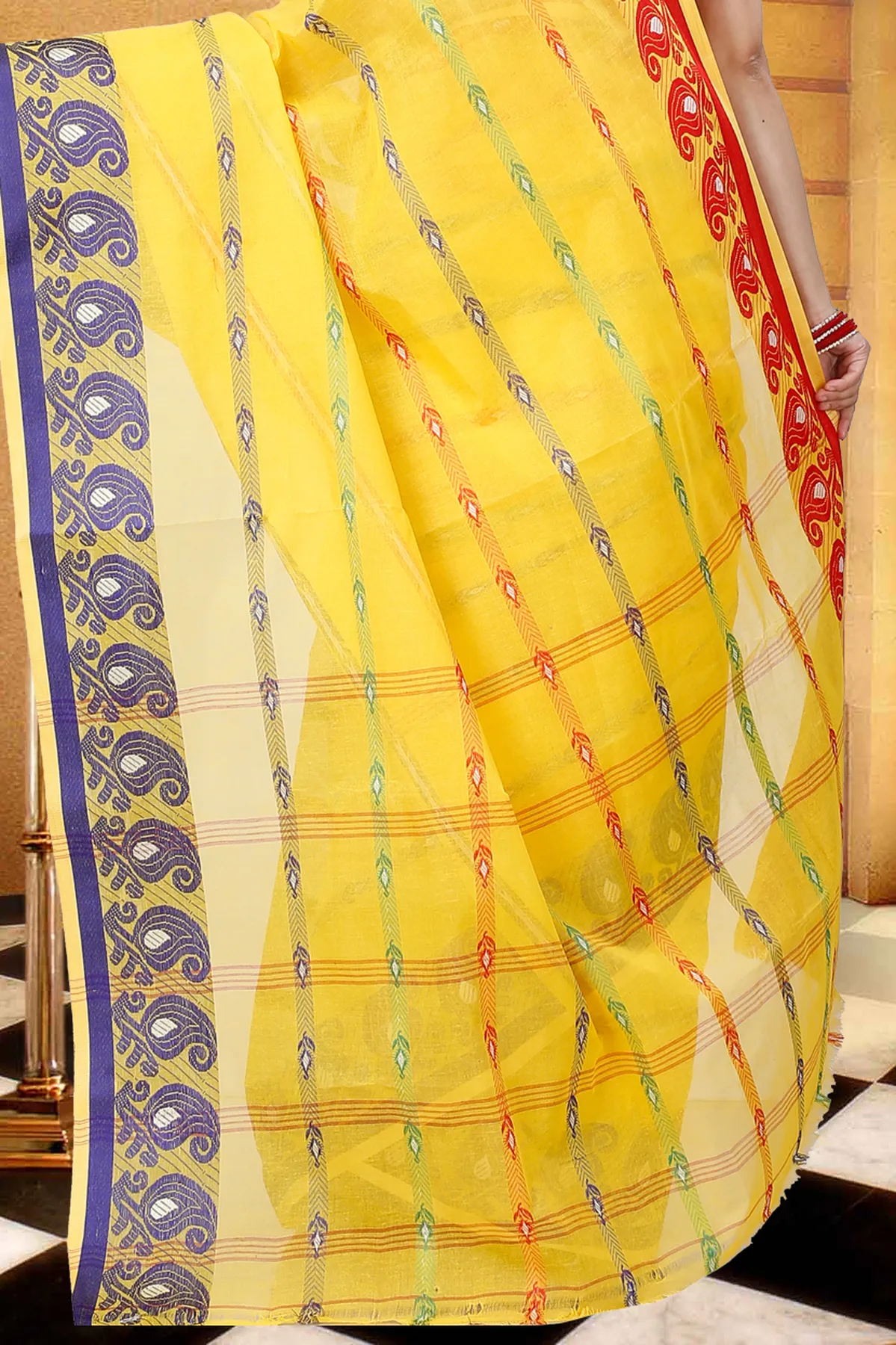 DipDiya Pure Cotton Yellow Nehan Heritage Elegance Tant Sarees