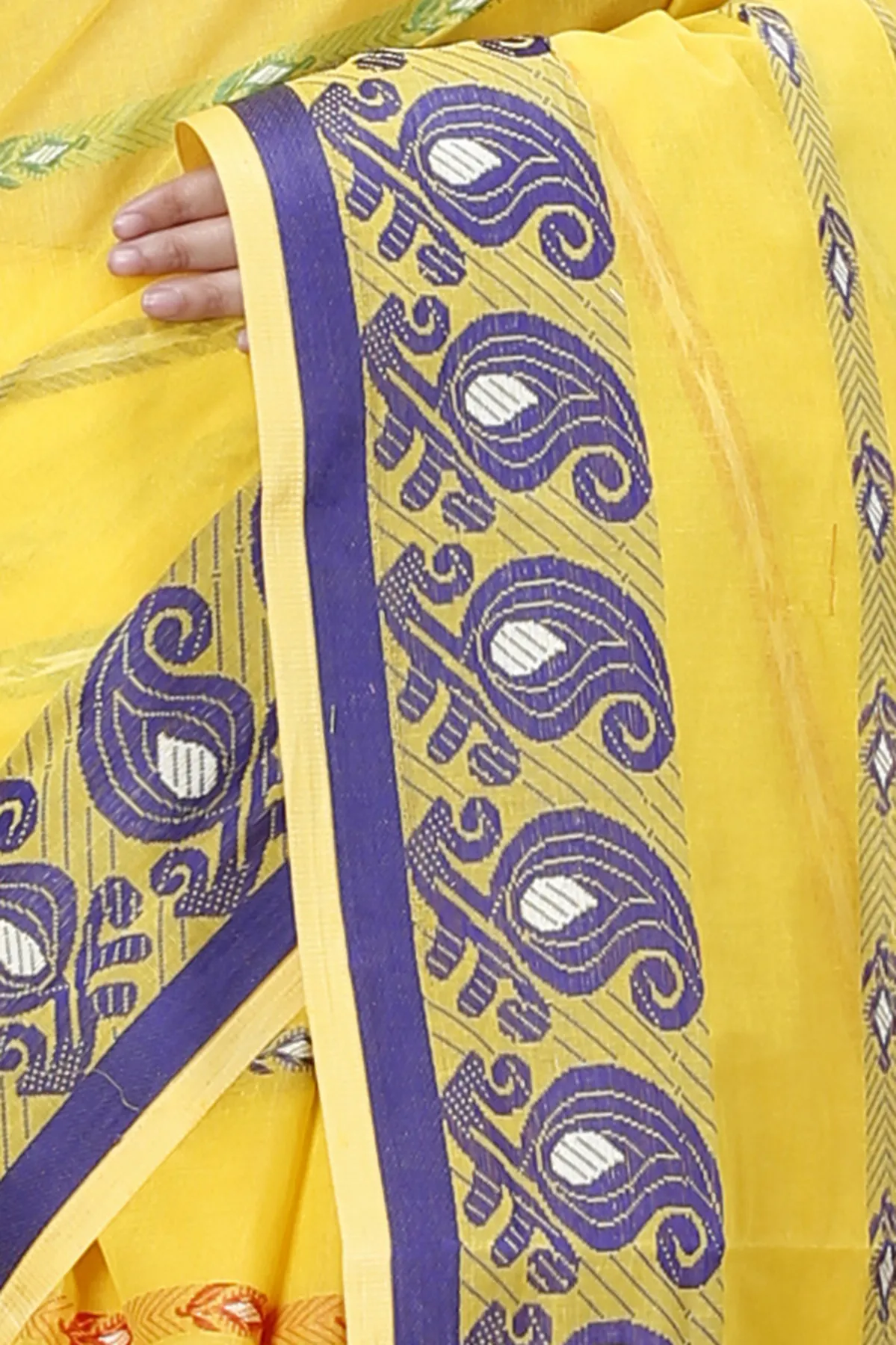 DipDiya Pure Cotton Yellow Nehan Heritage Elegance Tant Sarees