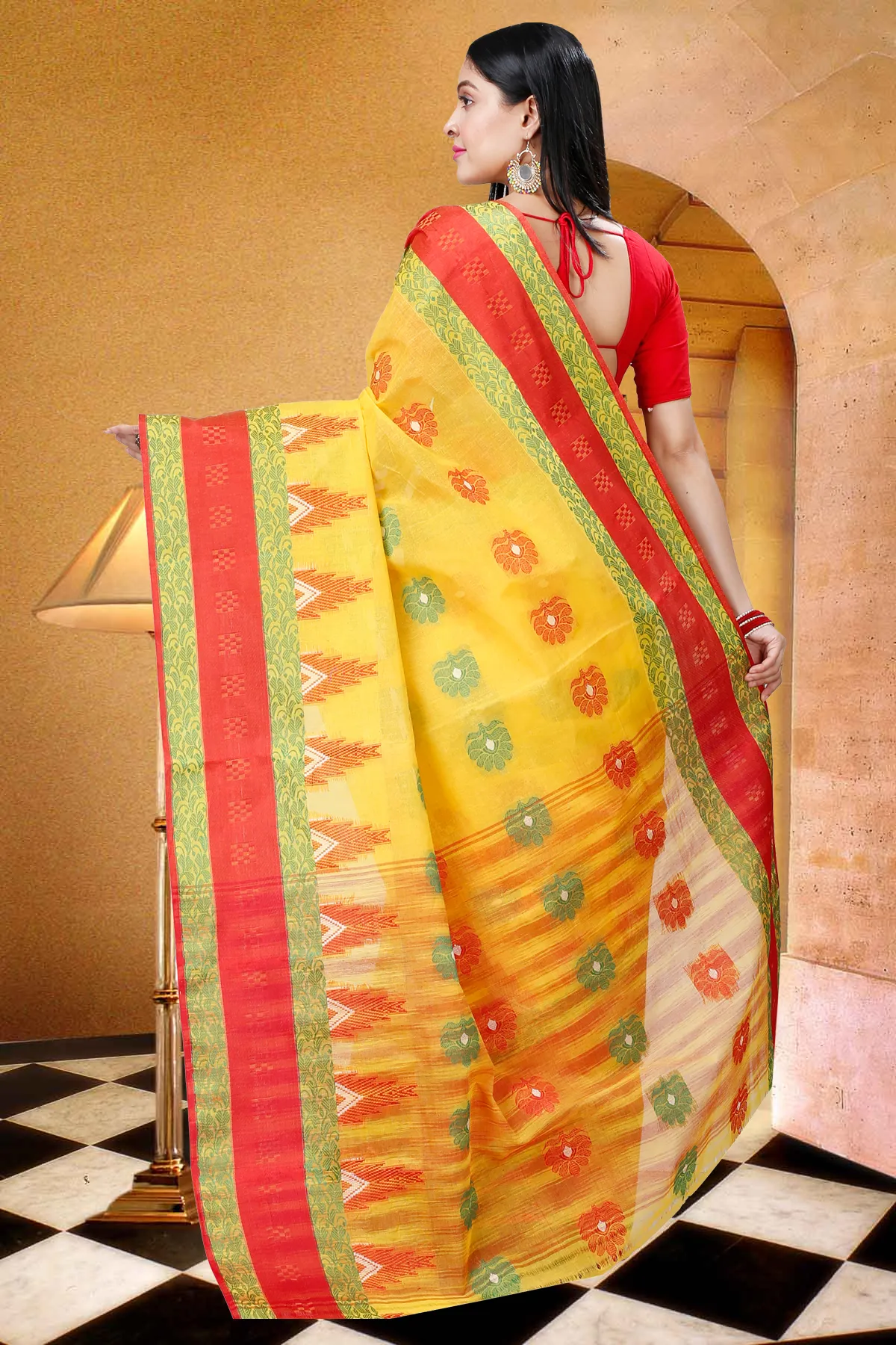 DipDiya Pure Cotton Yellow Nuri Elegance in Every Weave Tant Sarees