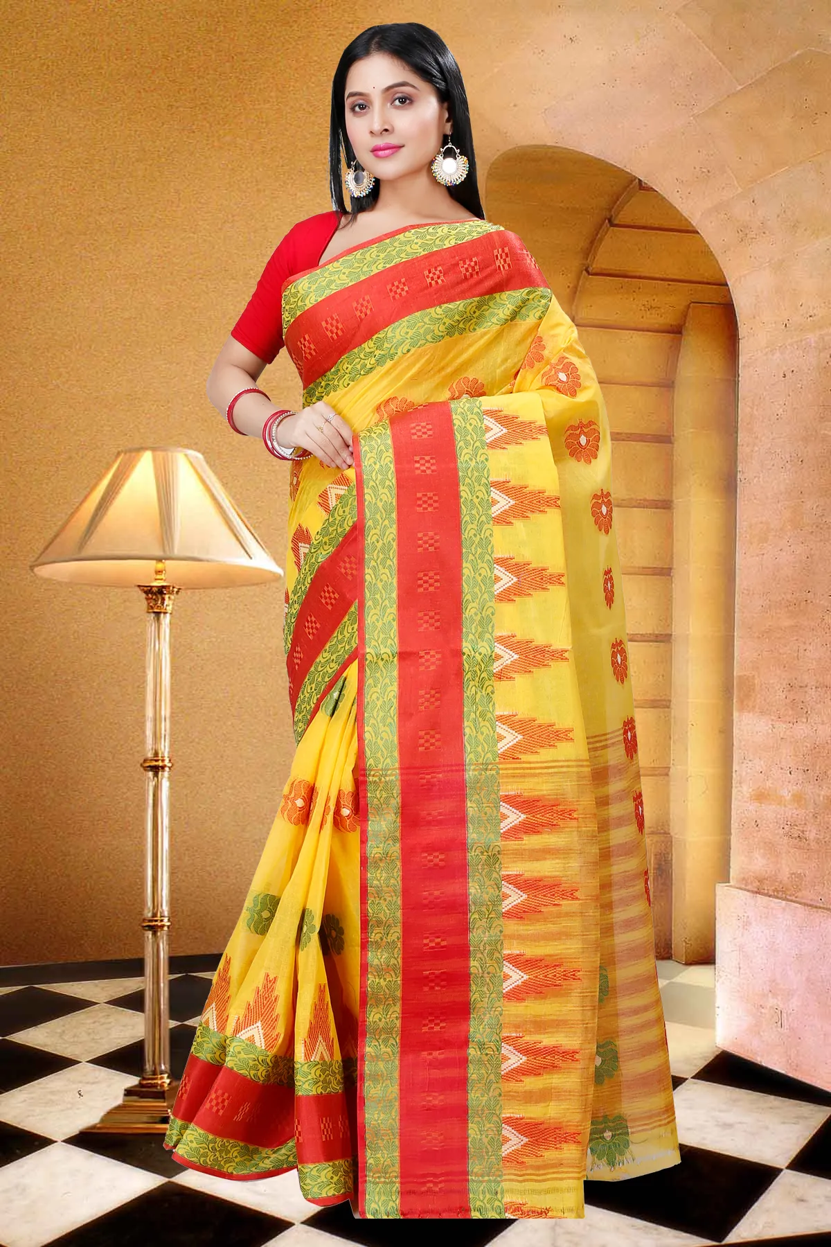 DipDiya Pure Cotton Yellow Nuri Elegance in Every Weave Tant Sarees