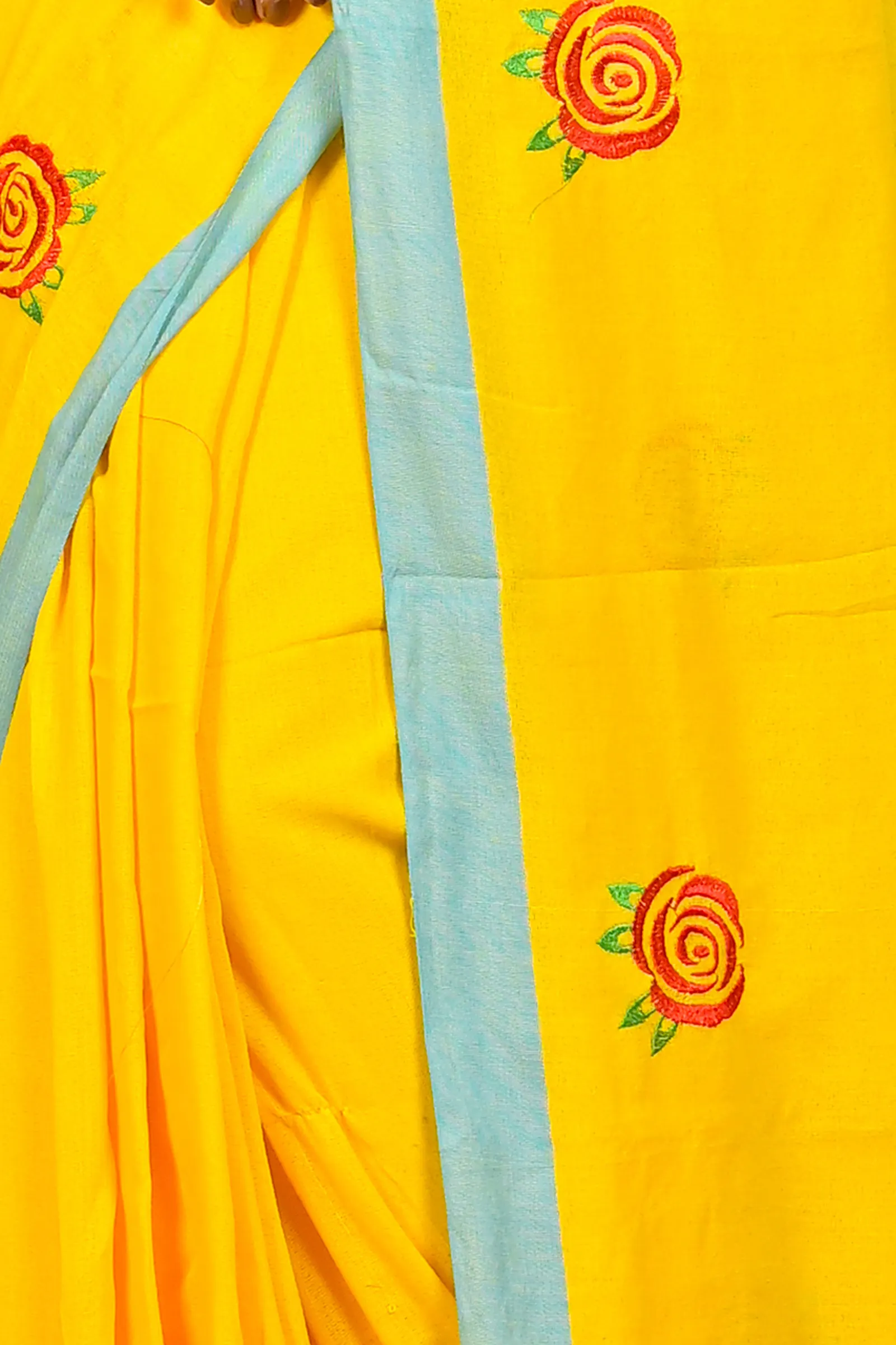DipDiya Pure Cotton Yellow Parag Bengal’s Legacy Embroidery Handloom sarees