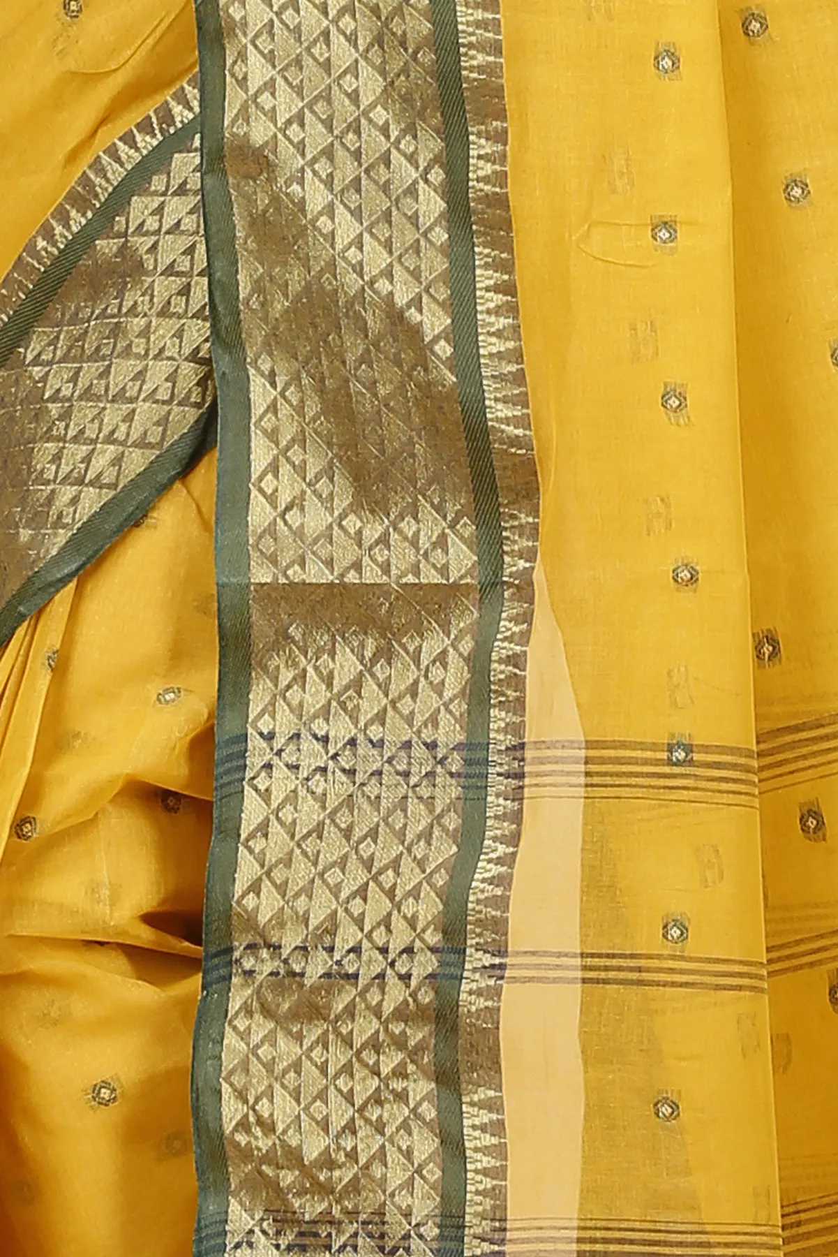 DipDiya Pure Cotton Yellow Peral Effortless Tradition Tant Sarees