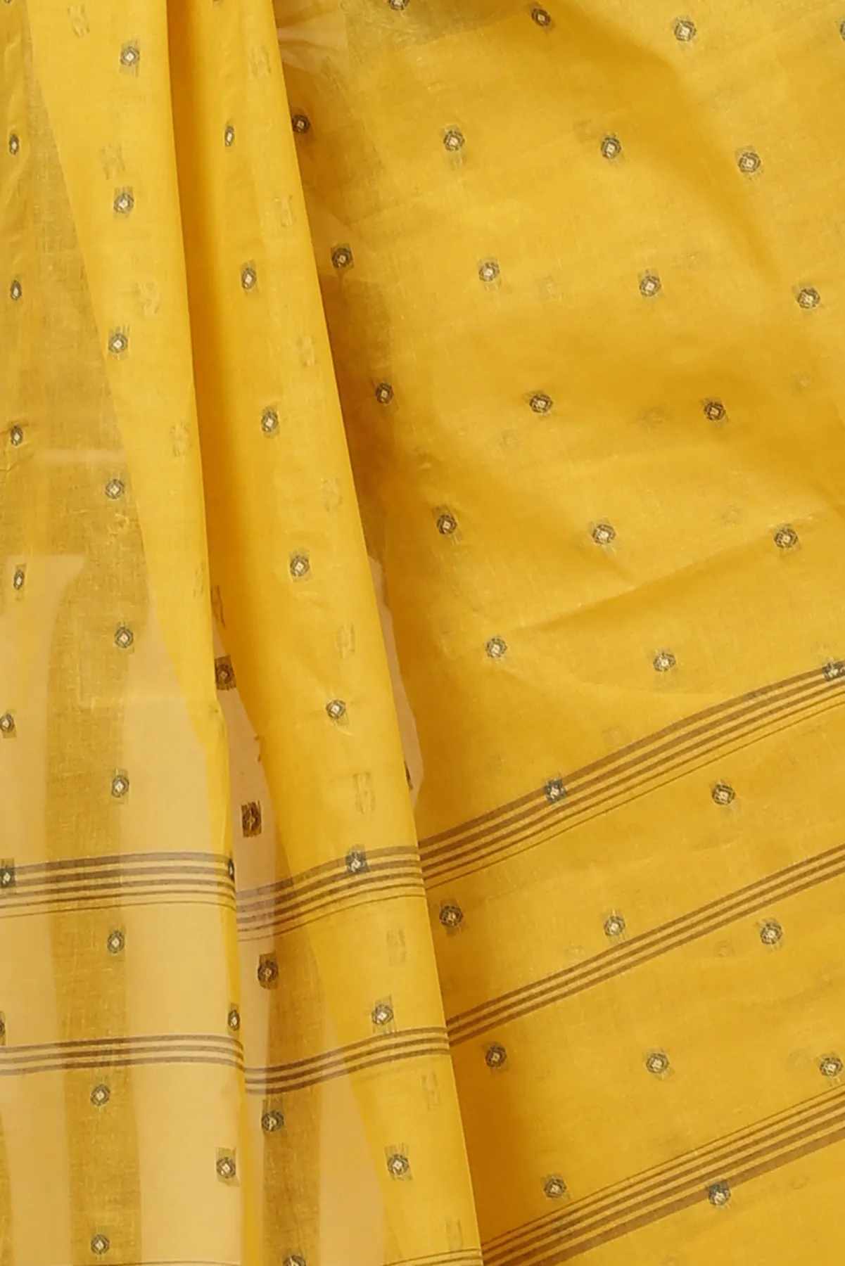 DipDiya Pure Cotton Yellow Peral Effortless Tradition Tant Sarees