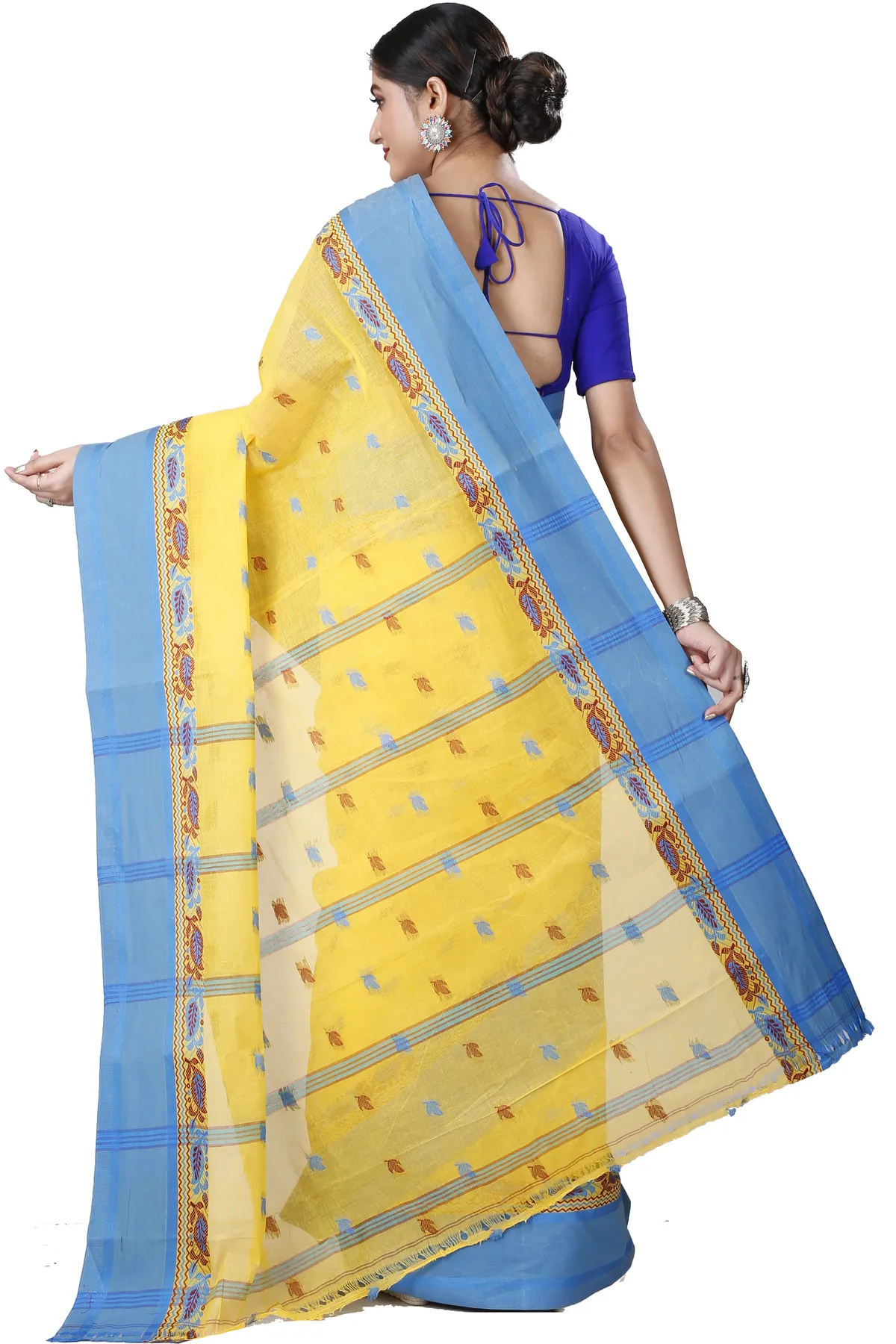 DipDiya Pure Cotton Yellow Provati Heritage You Can Wear Tant Sarees