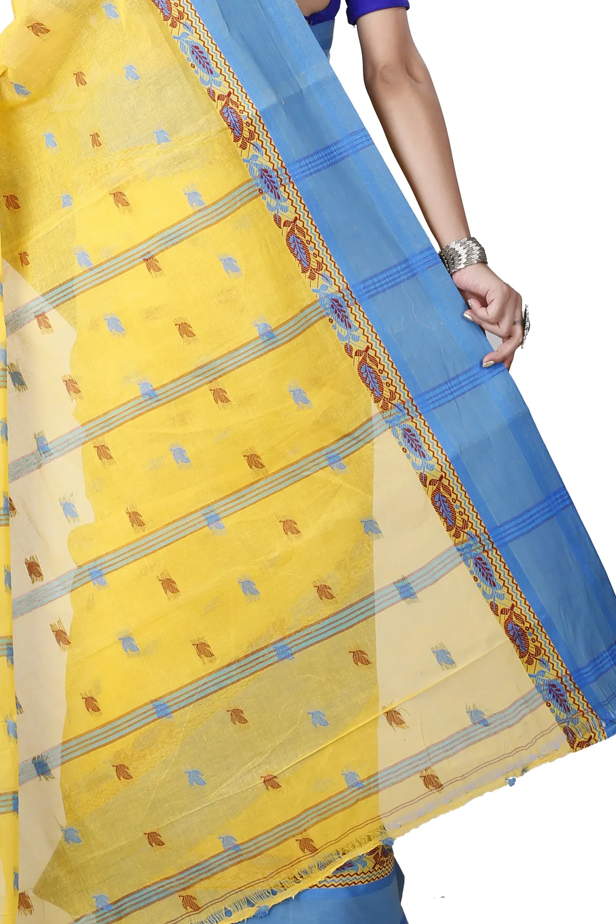 DipDiya Pure Cotton Yellow Provati Heritage You Can Wear Tant Sarees