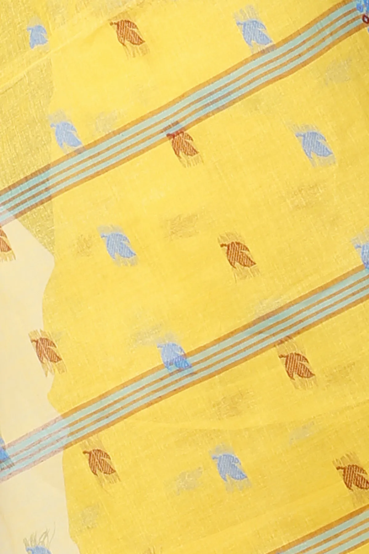 DipDiya Pure Cotton Yellow Provati Heritage You Can Wear Tant Sarees
