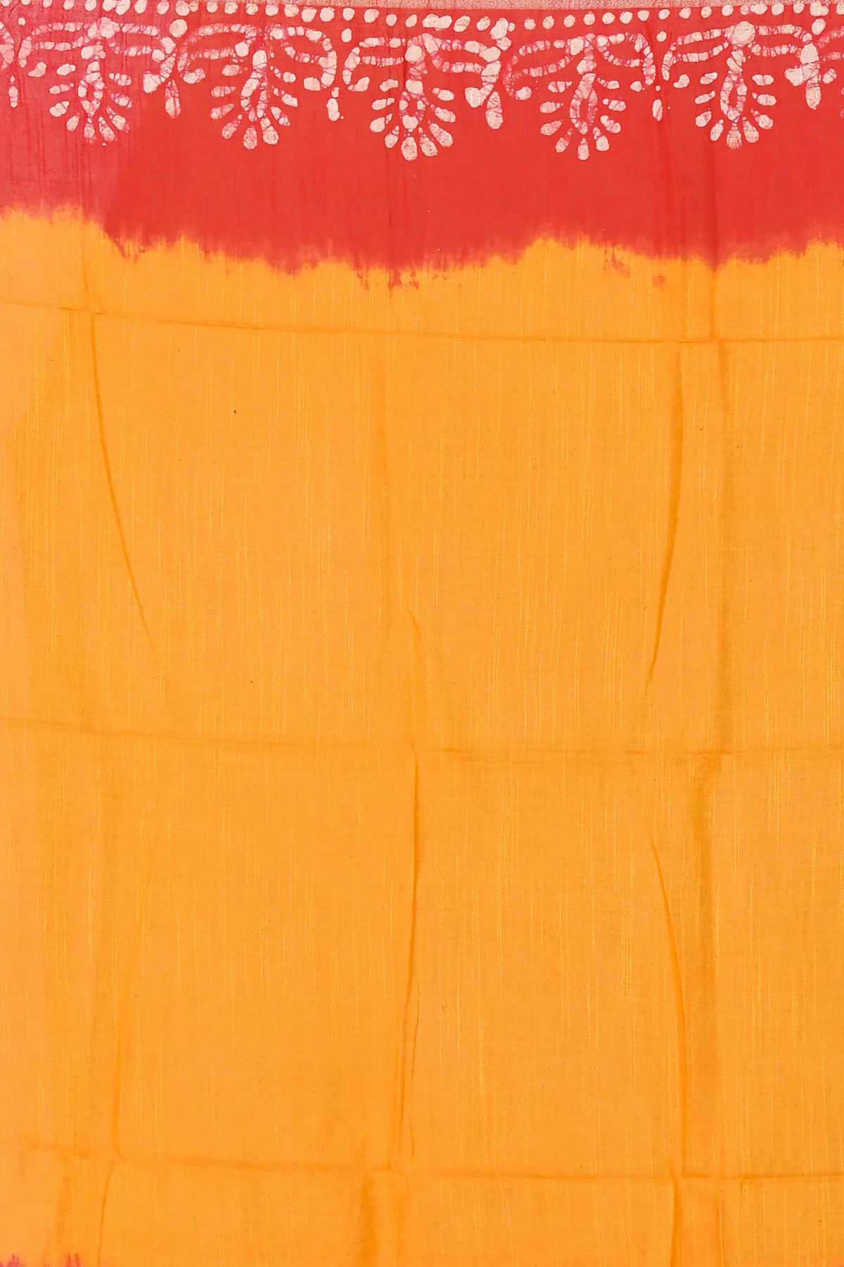 DipDiya Pure Cotton Yellow Red Batika Crafted by Artisans Batik Print Sarees