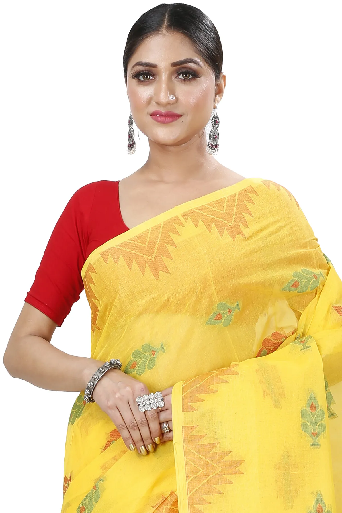 DipDiya Pure Cotton Yellow Sidra Elegance in Every Weave Tant Sarees