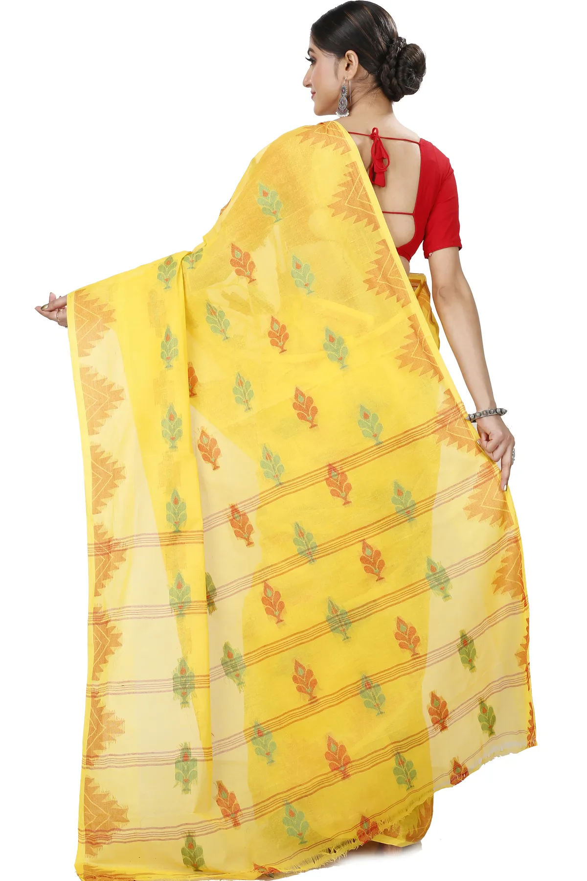 DipDiya Pure Cotton Yellow Sidra Elegance in Every Weave Tant Sarees