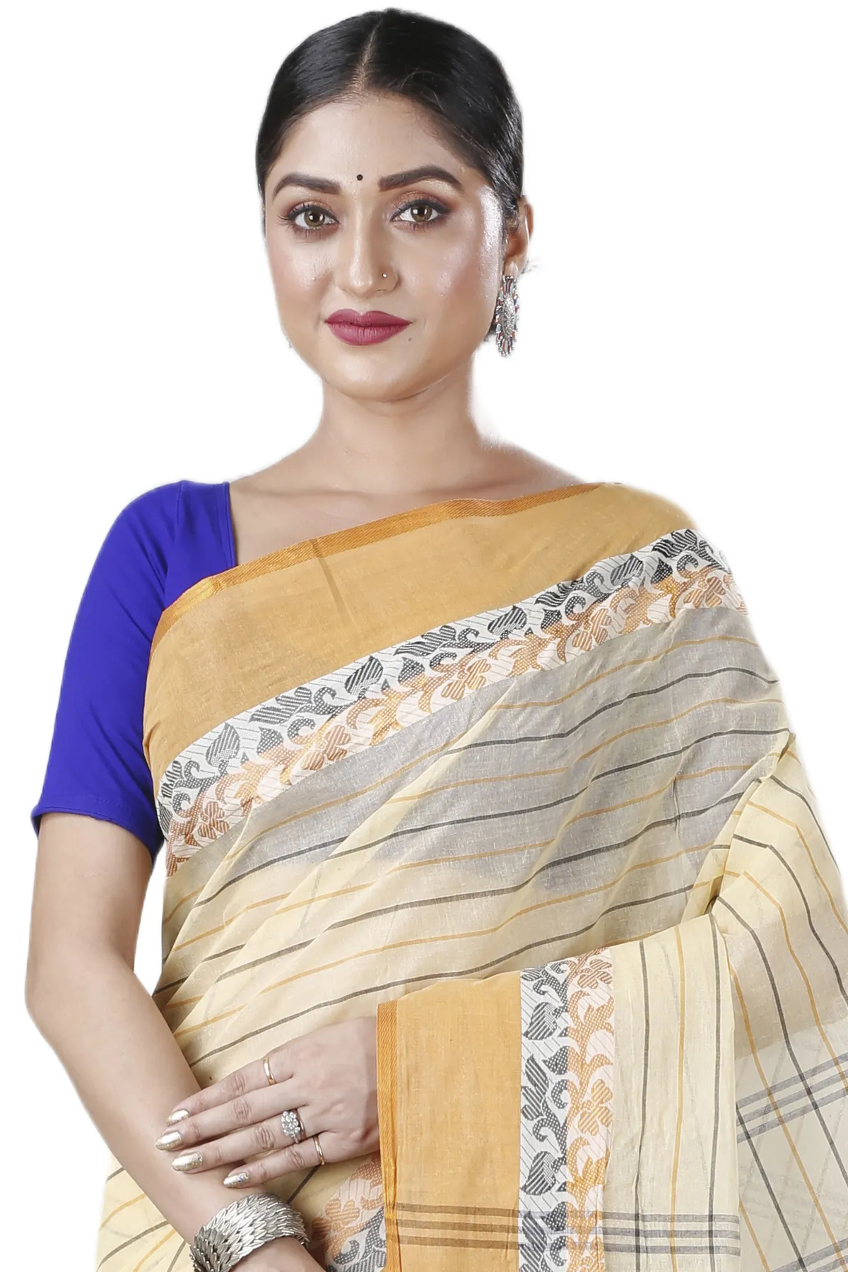 DipDiya Pure Cotton Yellow Subha Timeless Elegance Tant Sarees