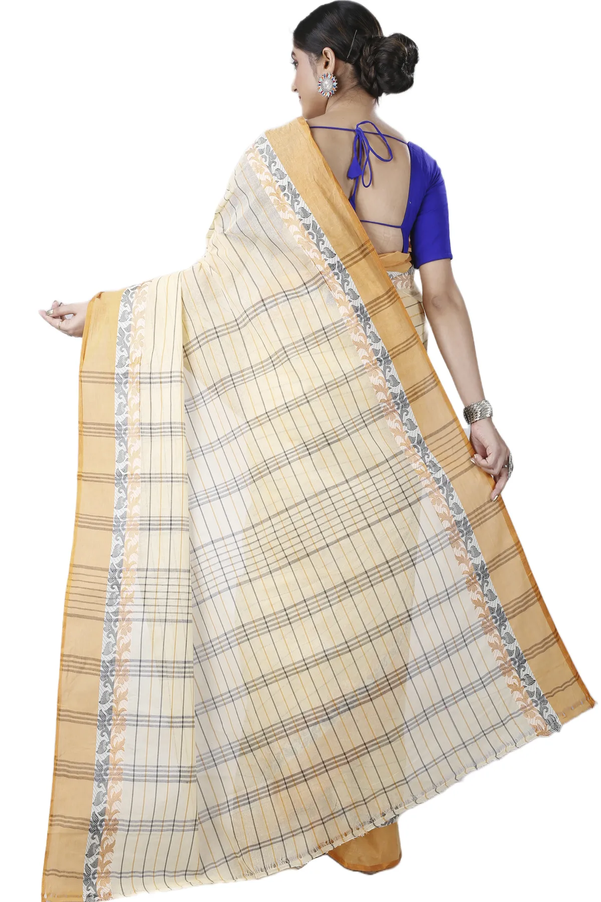 DipDiya Pure Cotton Yellow Subha Timeless Elegance Tant Sarees