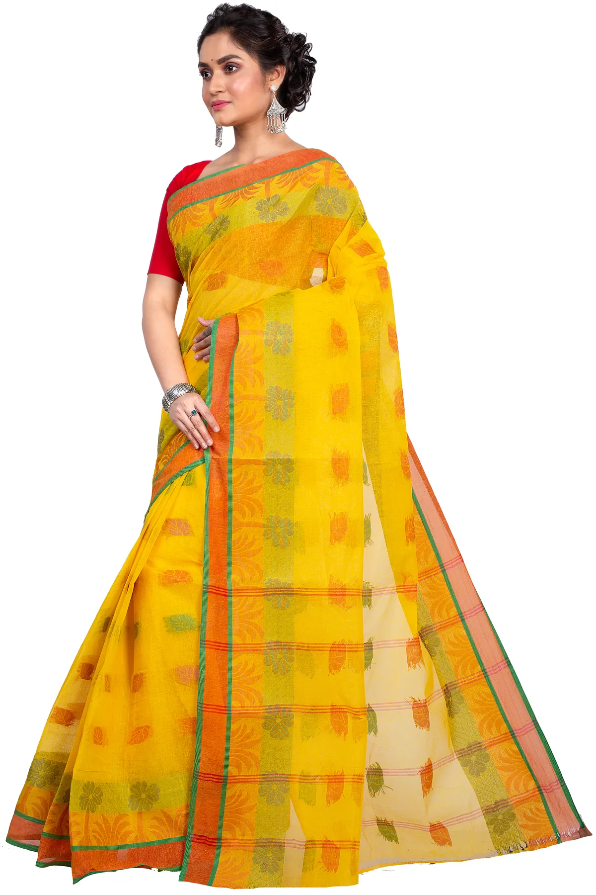 DipDiya Pure Cotton Yellow TalGach A Legacy Woven Tant Sarees