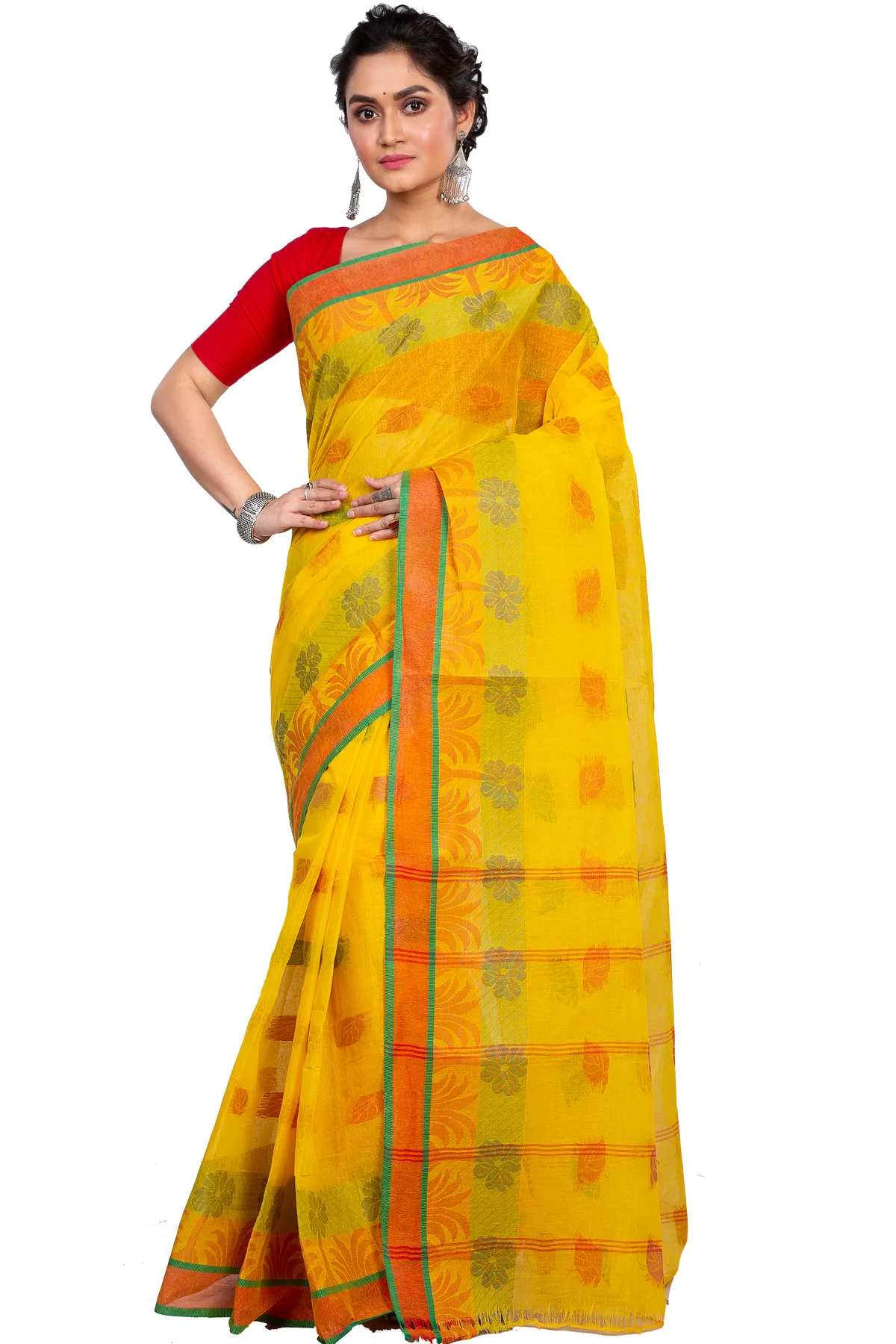 DipDiya Pure Cotton Yellow TalGach A Legacy Woven Tant Sarees