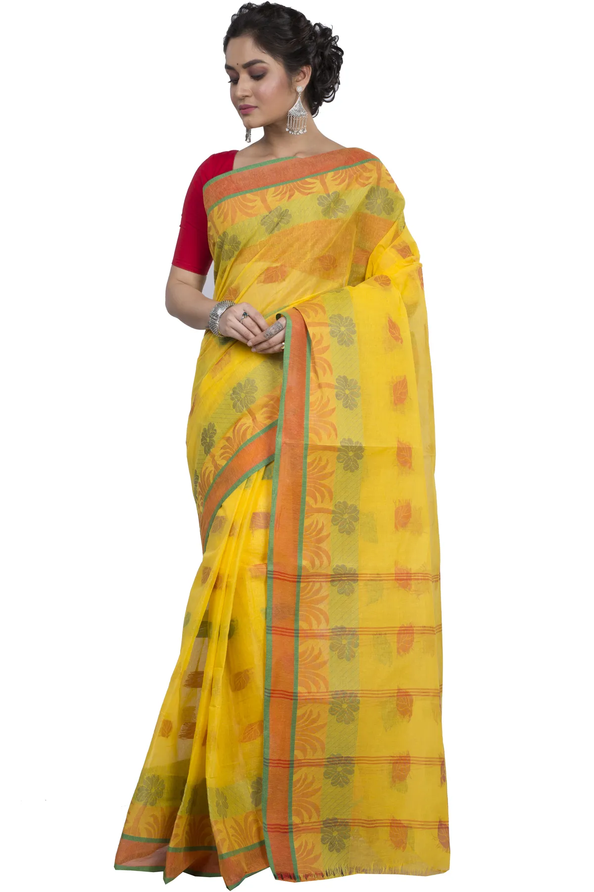 DipDiya Pure Cotton Yellow TalGach A Legacy Woven Tant Sarees