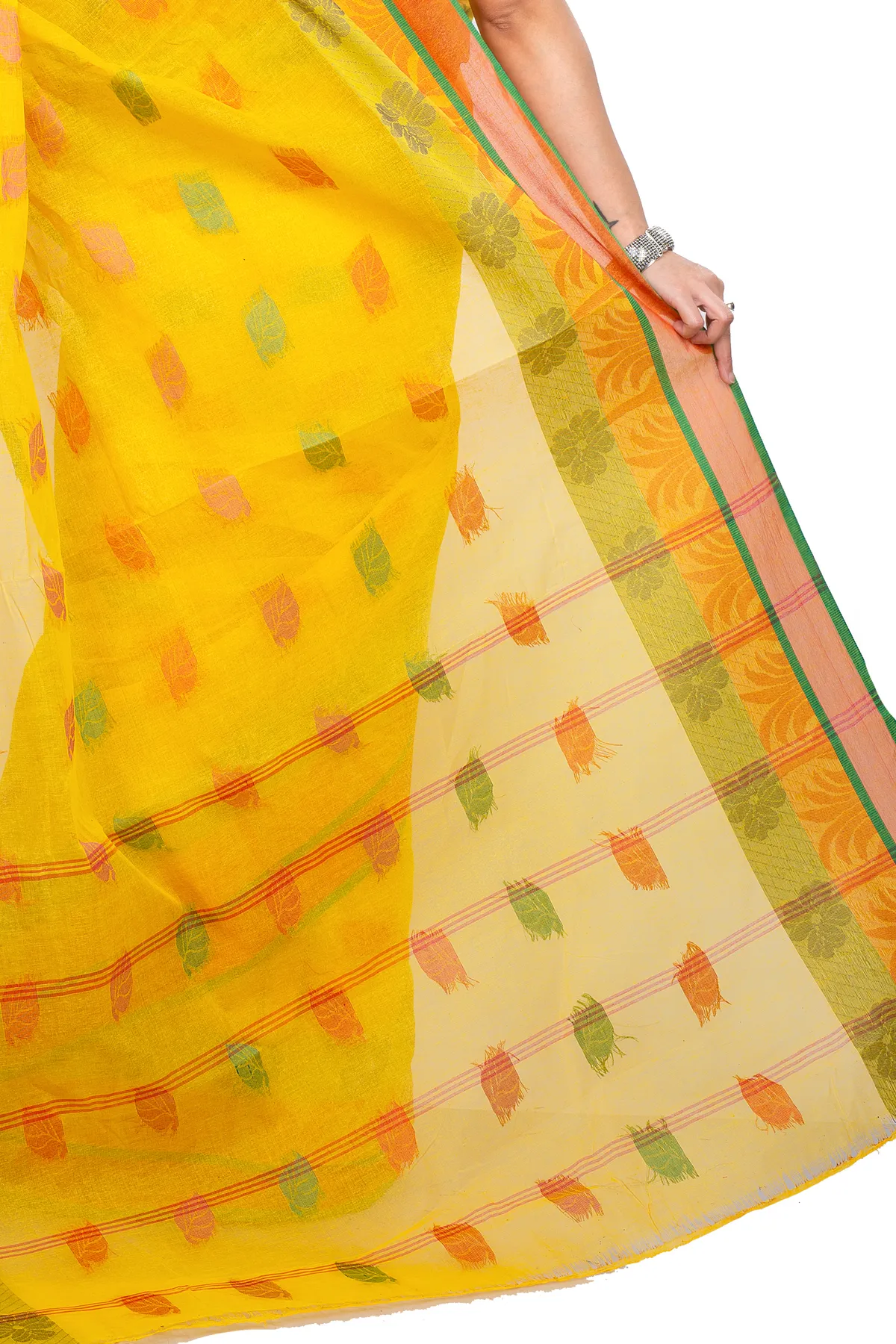 DipDiya Pure Cotton Yellow TalGach A Legacy Woven Tant Sarees