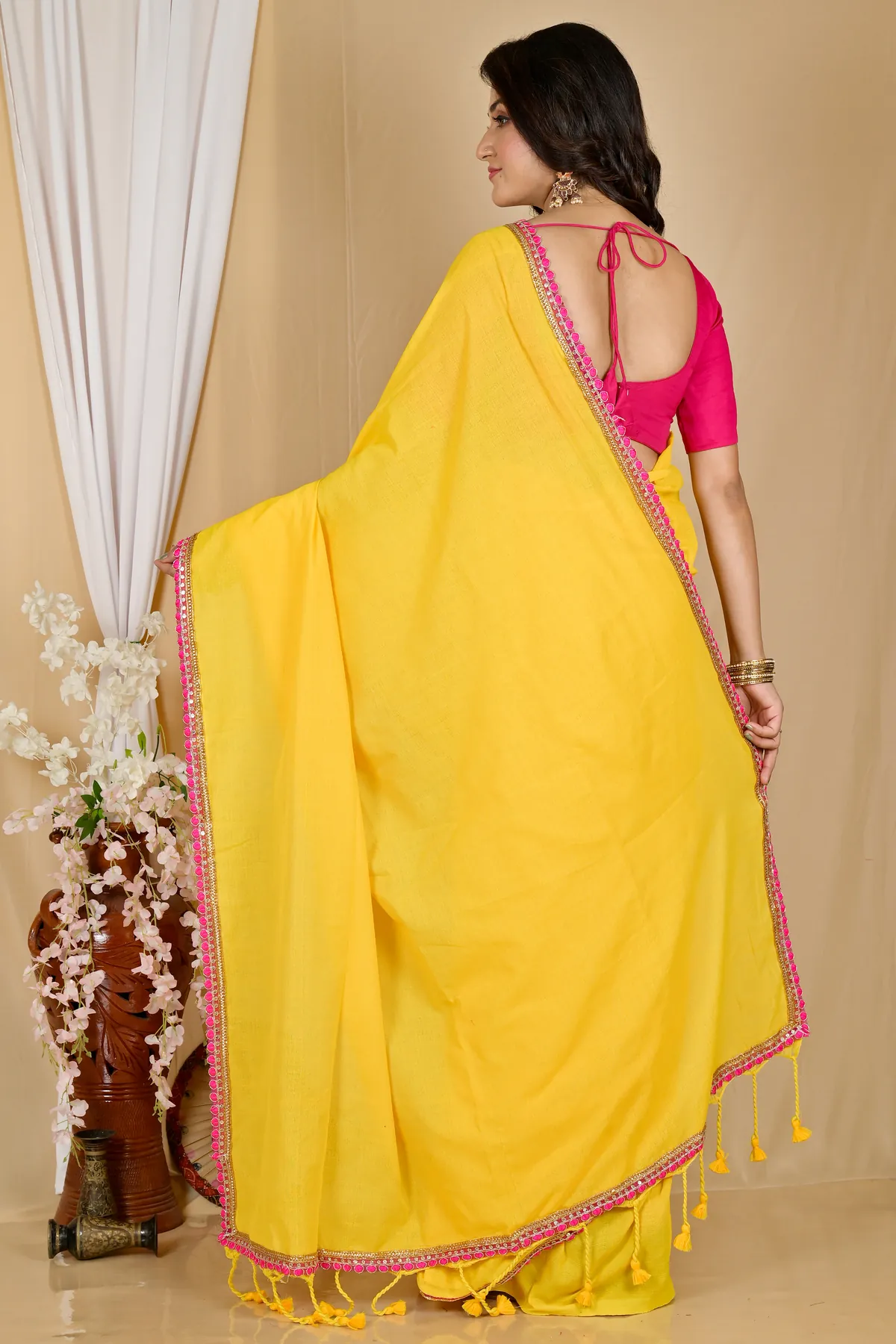 DipDiya Pure Cotton Yellow Thanli A Legacy Woven Handloom Sarees
