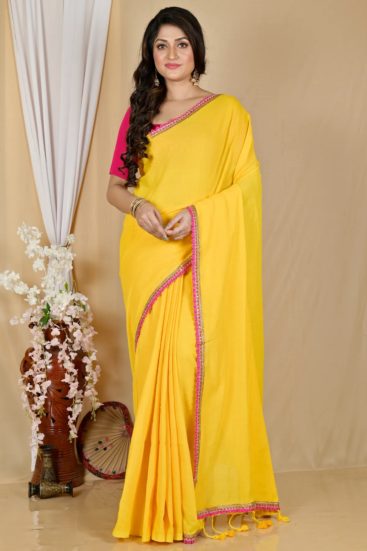 DipDiya Pure Cotton Yellow Thanli A Legacy Woven Handloom Sarees