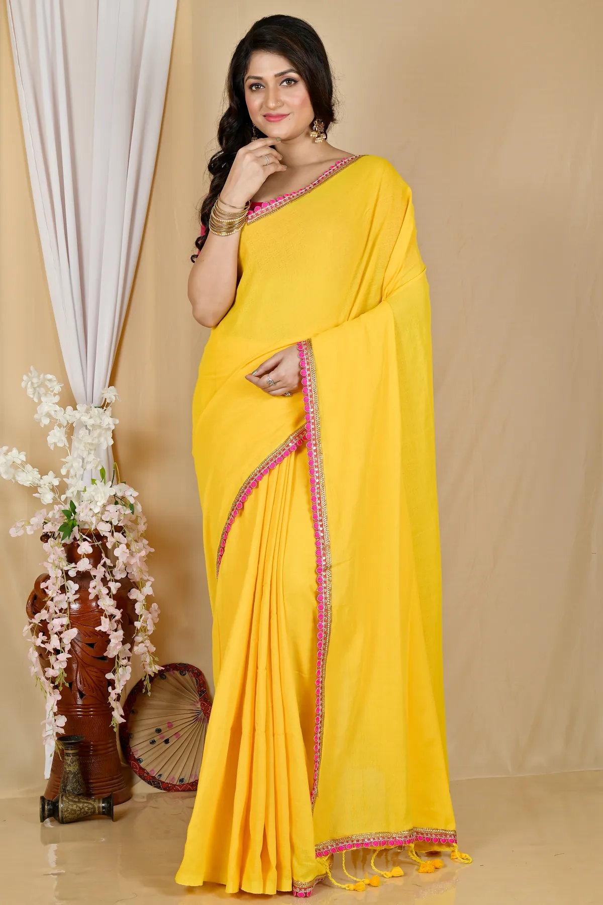 DipDiya Pure Cotton Yellow Thanli A Legacy Woven Handloom Sarees