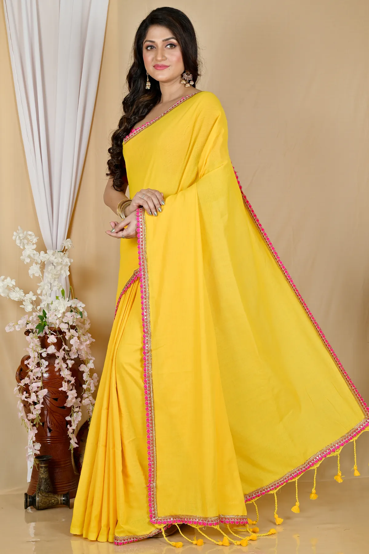 DipDiya Pure Cotton Yellow Thanli A Legacy Woven Handloom Sarees