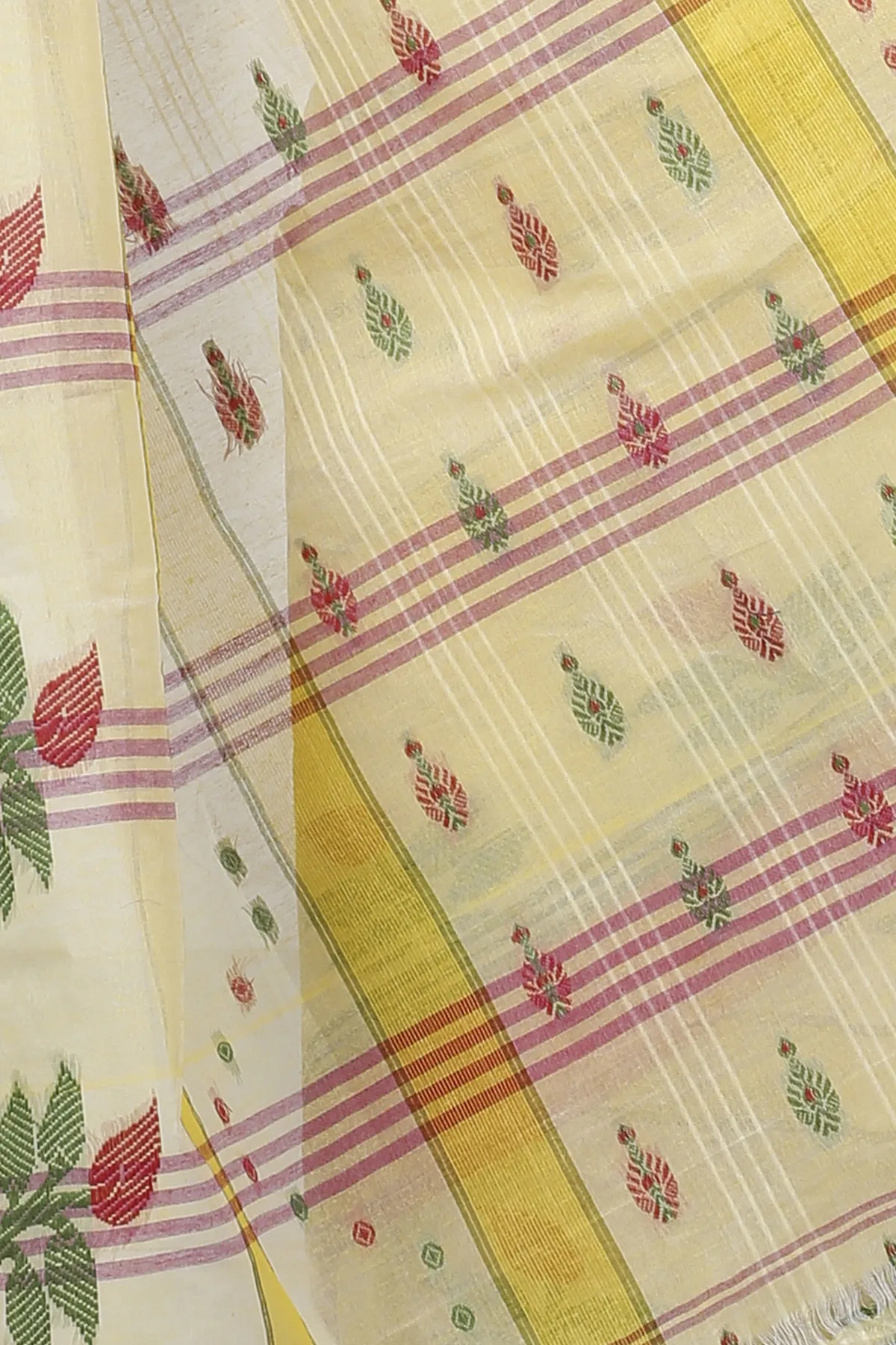 DipDiya Pure Cotton Yellow Udichi Heritage Elegance Tant Sarees