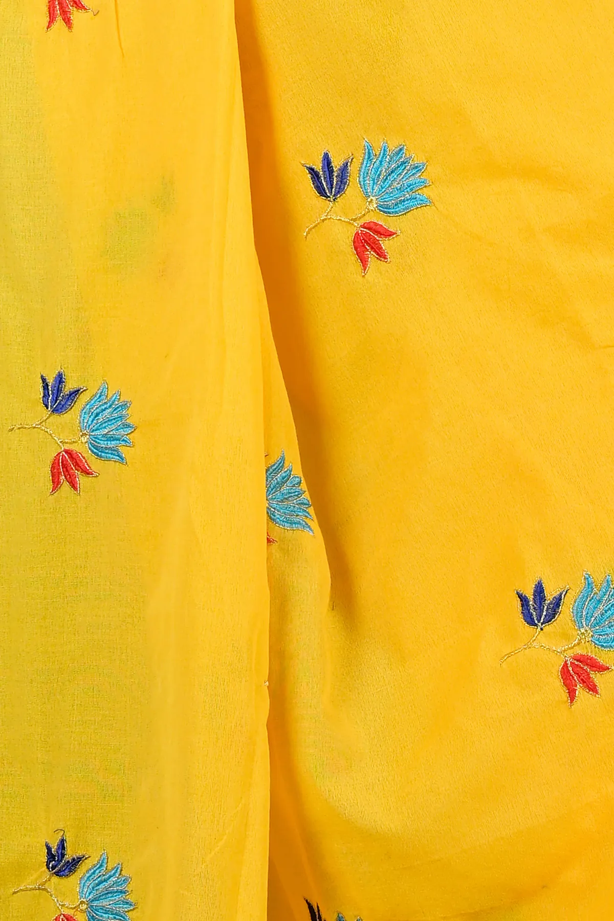 DipDiya Pure Cotton Yellow Umkor Than Rooted in Bengal Embroidery Handloom sarees