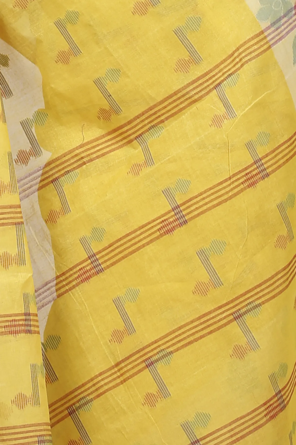 DipDiya Pure Cotton Yellow Urva Crafted in Bengal Tant Sarees