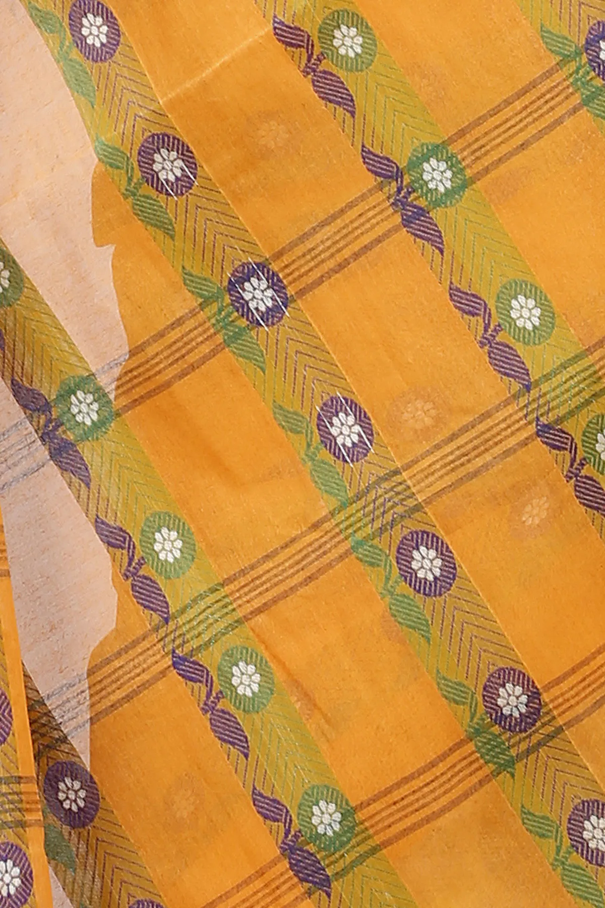 DipDiya Pure Cotton Yellow Uttara Bengal in Every Thread Tant Sarees