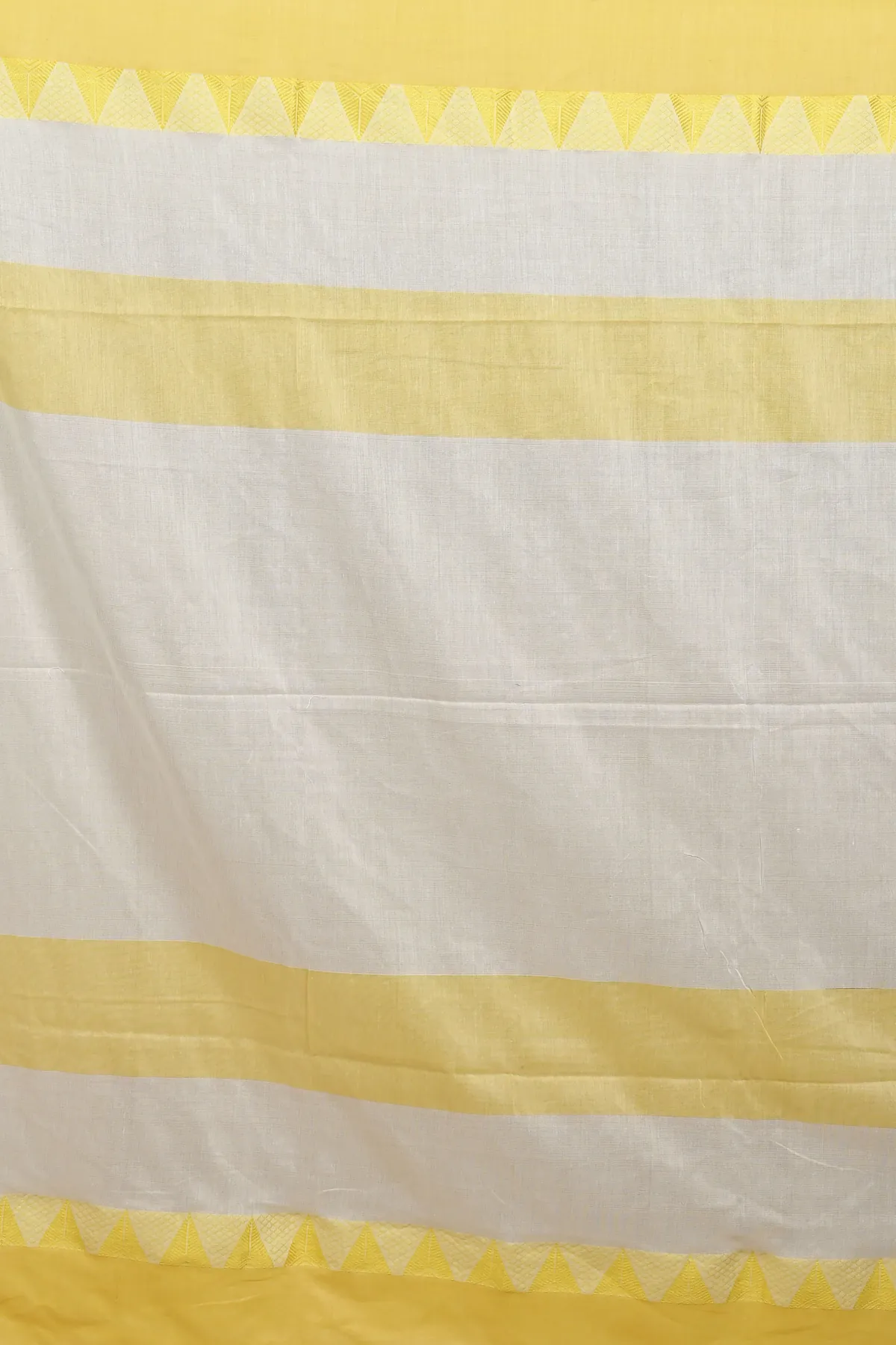 DipDiya Pure Cotton Yellow White Hiran Timeless Elegance Handloom Sarees